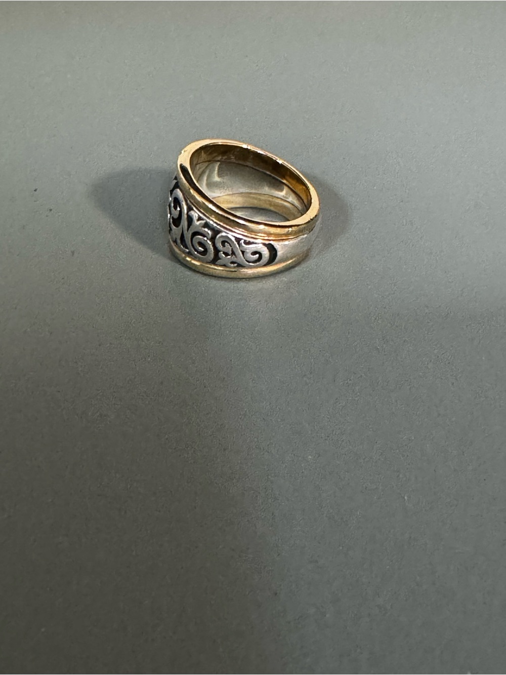 James Avery retired Fleur De Lis 925 Silver and 14 K Gold - Picture 5 of 6